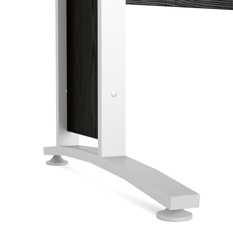 black desk with white legs