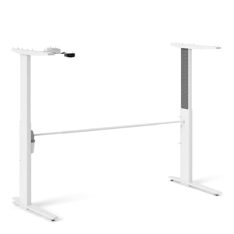 White office desk with adjustable height