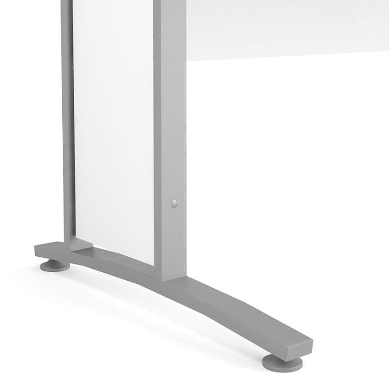 White desk with grey legs