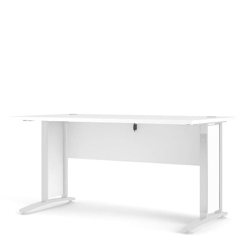 White desk with 150cm on a white background