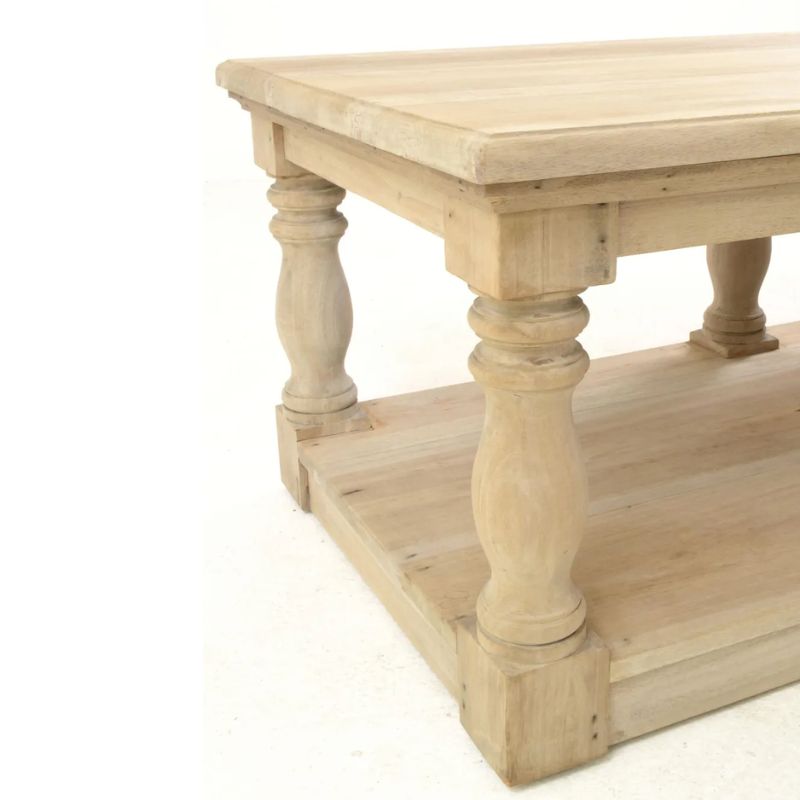 Vintage Coffee Table with Lower Shelf - White Tree Furniture