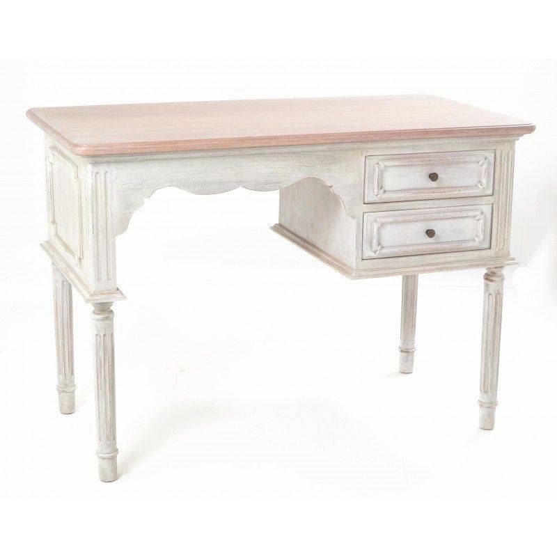 Distressed white shop writing desk