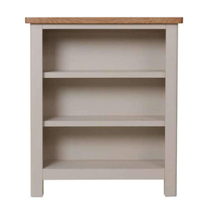 Toulouse Grey Painted Oak Small Wide Bookcase - White Tree Furniture