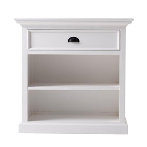 Halifax Grand White Painted Bedside Table with Shelves T764L - White Tree Furniture