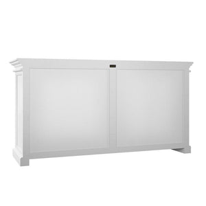 HALIFAX Large White Cabinet with Glass Doors - White Tree Furniture