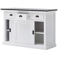 NOVASOLO Halifax Contrast White Sideboard Cabinet with Sliding Doors B130CT - White Tree Furniture