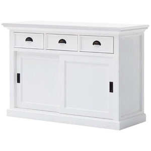 NOVASOLO Halifax White Sideboard Cabinet with Sliding Doors B130 - White Tree Furniture