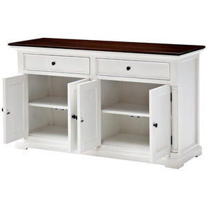 NOVASOLO PROVENCE ACCENT White Sideboard with Wooden Top - White Tree Furniture