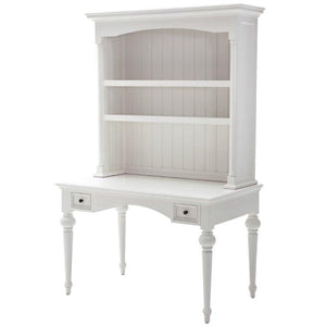 Provence White Painted Secretary Desk with Hutch - White Tree Furniture