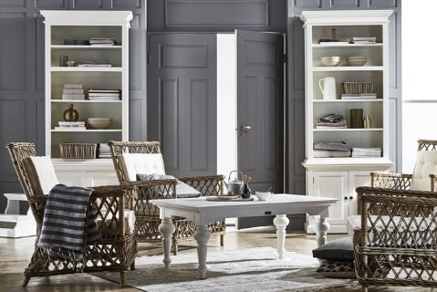 Images | Halifax White Single Open Bookcase with Cupboard CA612