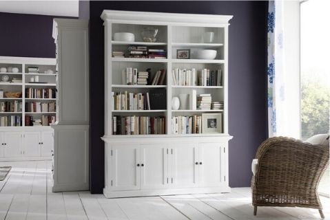 Images | Halifax White Double Bookcase Hutch Unit with Dresser CA613