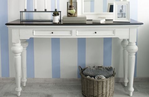 Images | Provence Accent White Console Table with Wooden Top T776TWD