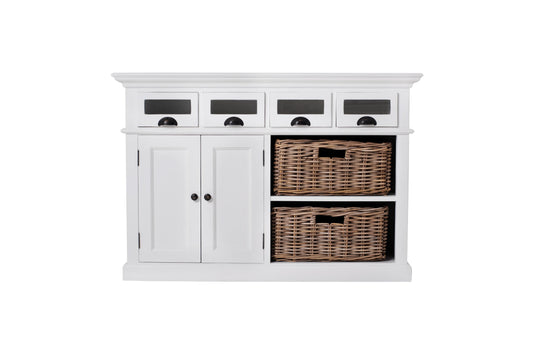 Images | Nova Solo Halifax White Kitchen Buffet with Basket Set B131