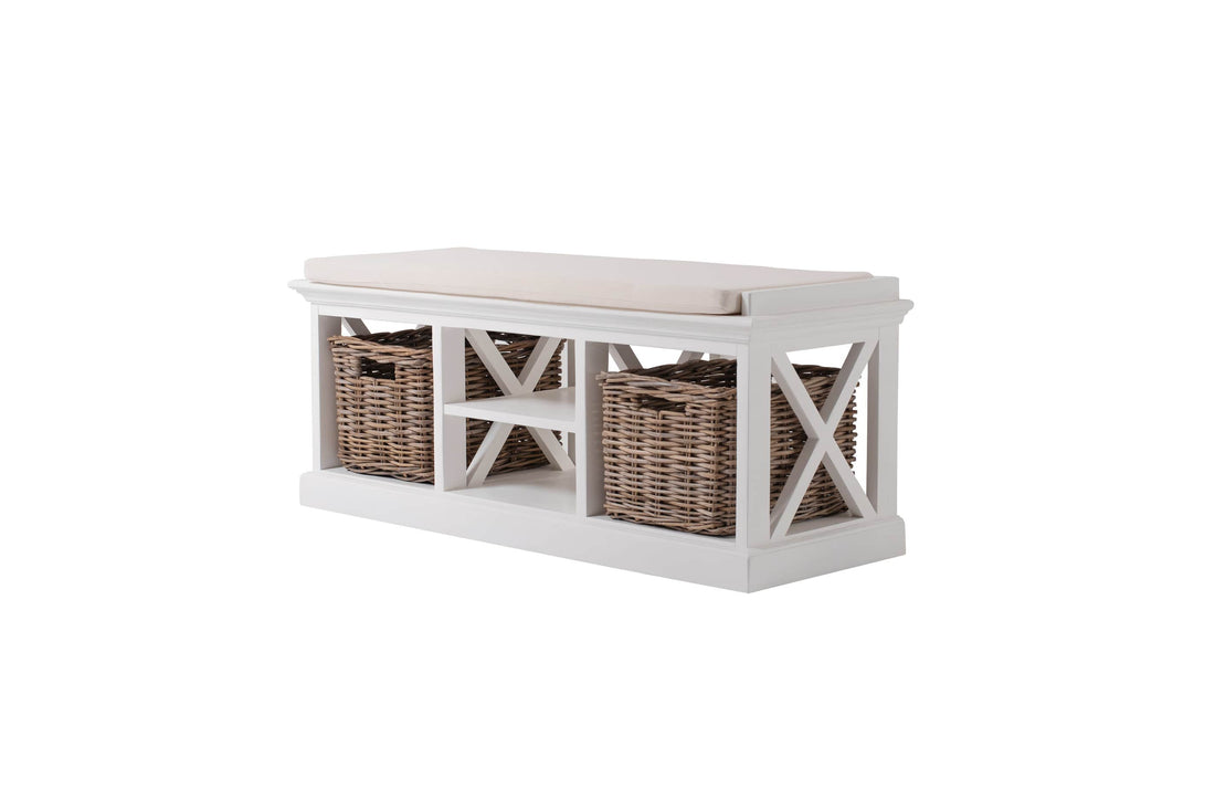 Images | Nova Solo Halifax White Storage Bench with Basket Set BE001