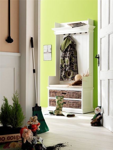 Images | Nova Solo Halifax White Entryway Coat Rack & Bench Unit CA593