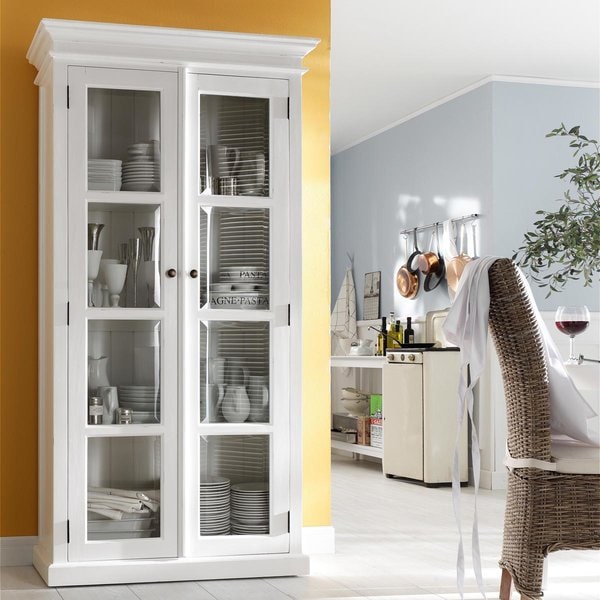 Images | Nova Solo Halifax White Glazed Double Display Cabinet CA595