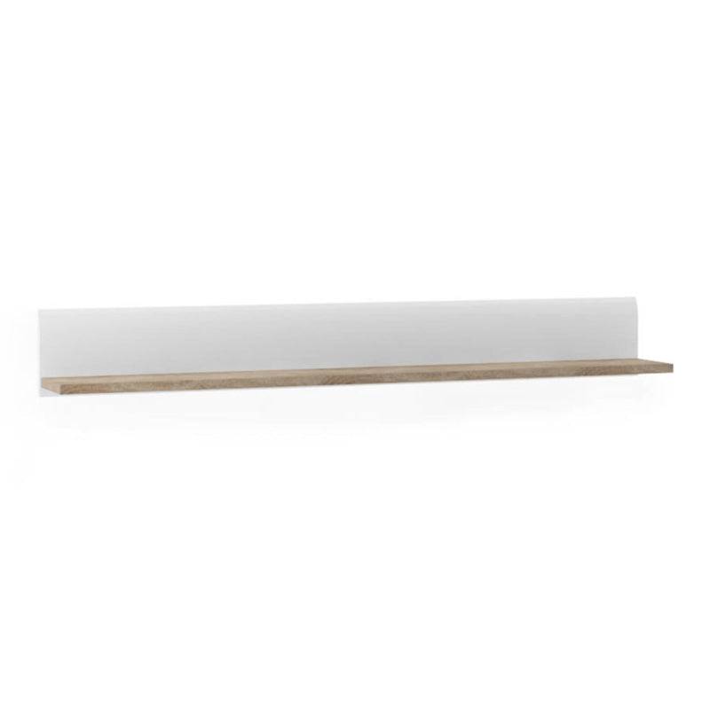 Chelsea Wall Shelf in White w/ Truffle Oak Trim - White Tree Furniture
