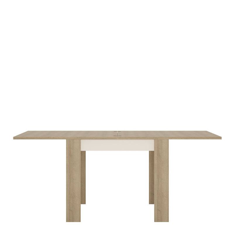 Lyon Small Extending Dining Table in Oak / White High Gloss - White Tree Furniture