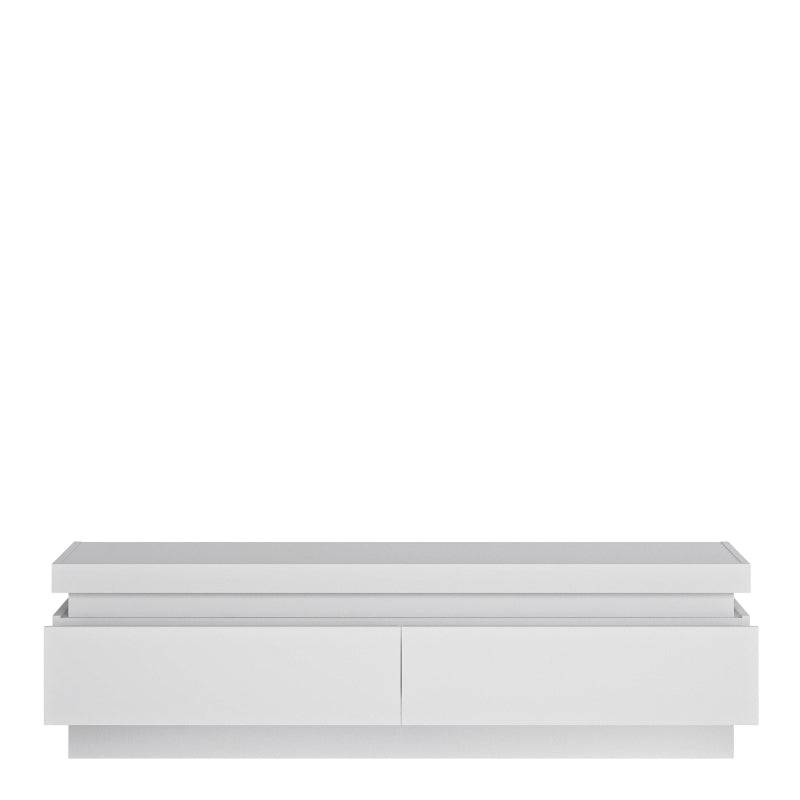 Lyon TV Cabinet w/ LED lighting in White & High Gloss - White Tree Furniture