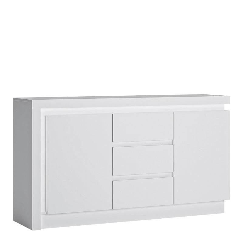 Lyon Sideboard w/ LED lighting in White & High Gloss - White Tree Furniture