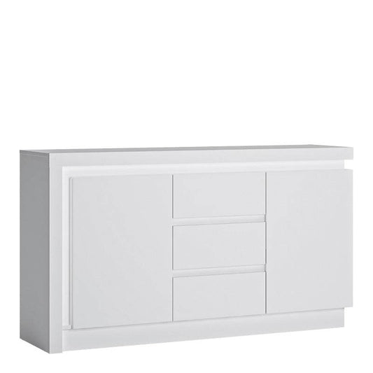 Lyon Sideboard w/ LED lighting in White & High Gloss - White Tree Furniture