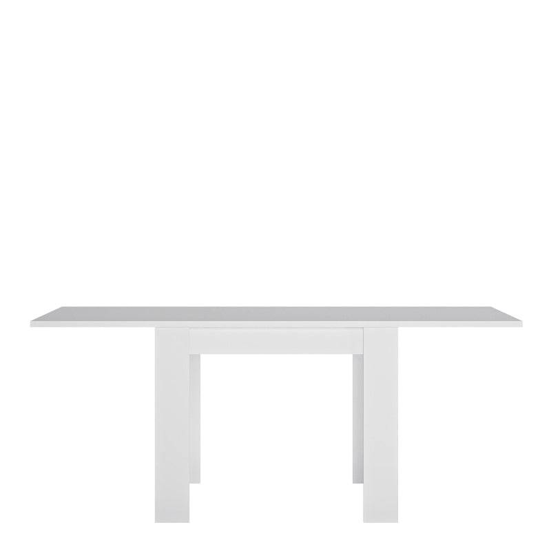 Lyon Small Extending Dining Table in White and High Gloss - White Tree Furniture