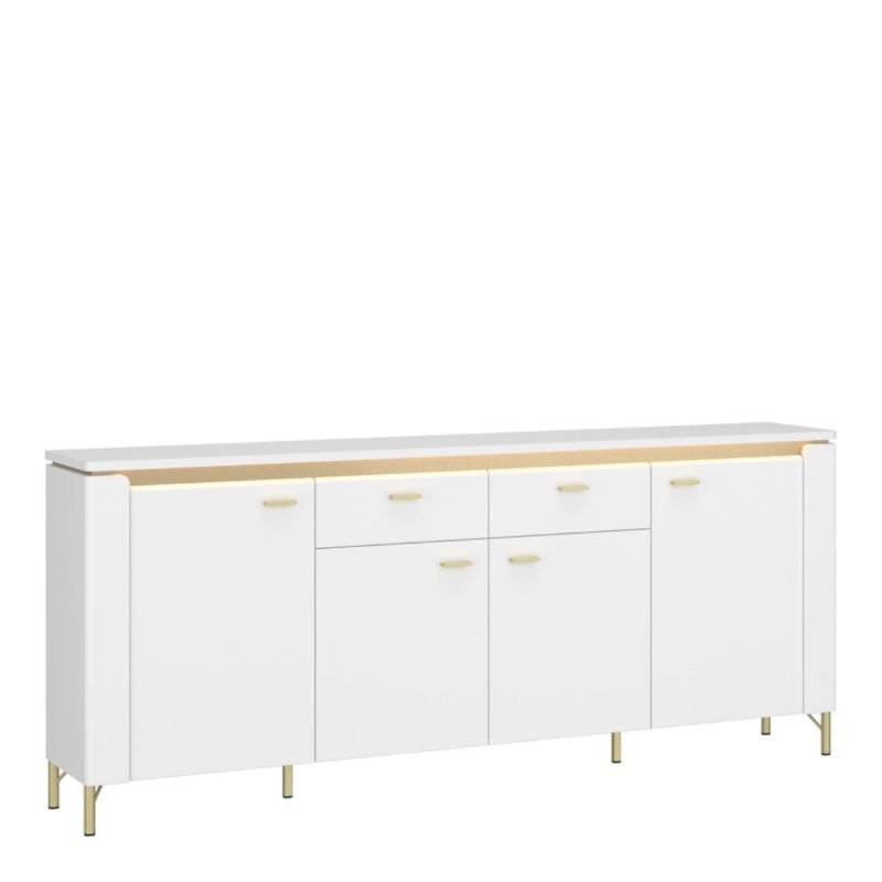 Lazio Large Sideboard in Alpine White / White Gloss - White Tree Furniture