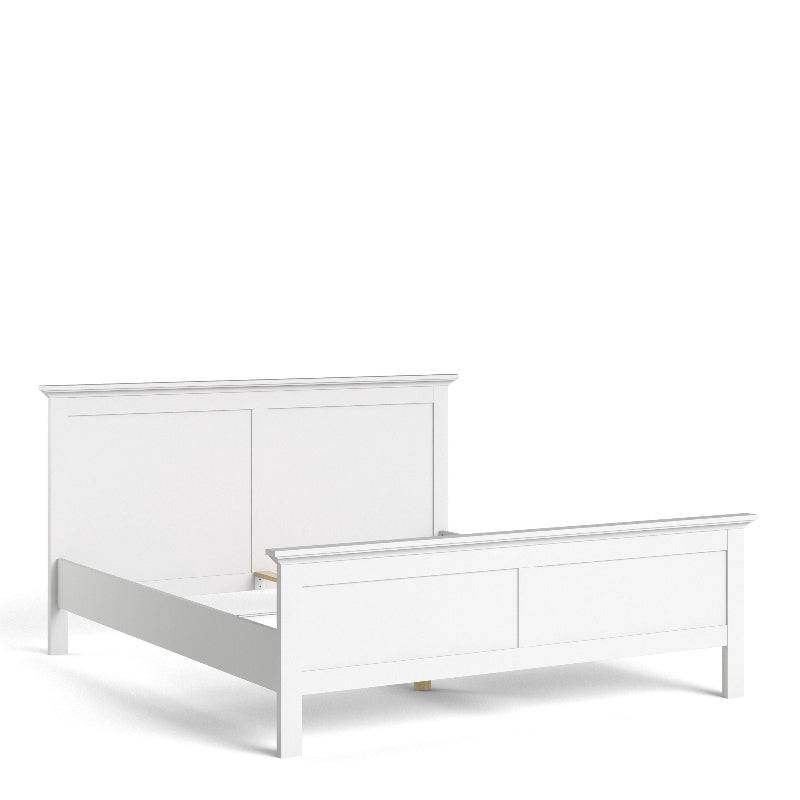 Paris White Super King Size Bed 180 x 200cm - White Tree Furniture