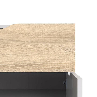 Oslo White & Oak Small Sideboard w/ 1 Drawer & 2 Doors - White Tree Furniture
