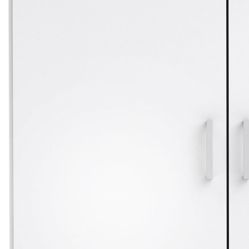 Space White Wardrobe w/ 2 Doors 1750 - White Tree Furniture