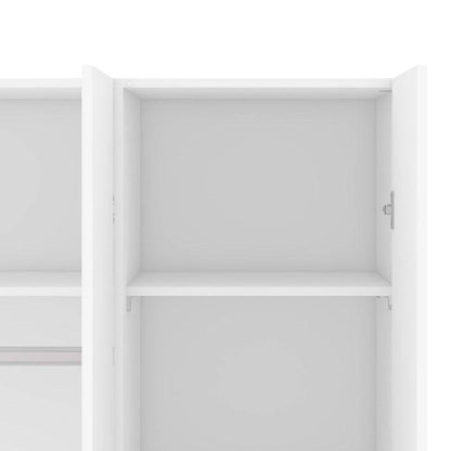 Space White Wardrobe w/ 3 Doors 1750 - White Tree Furniture