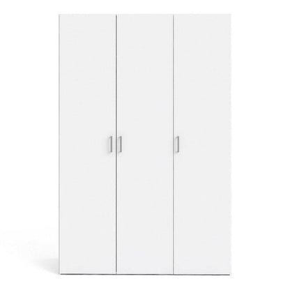 Space White Wardrobe w/ 3 Doors 1750 - White Tree Furniture