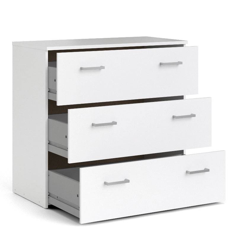 Space White Chest of 3 Drawers - White Tree Furniture