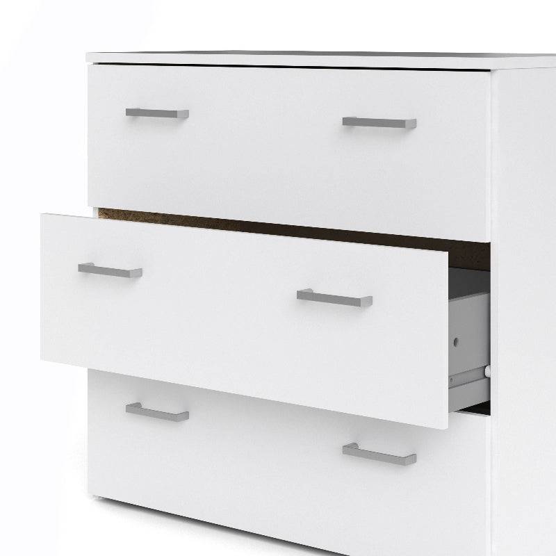Space White Chest of 3 Drawers - White Tree Furniture