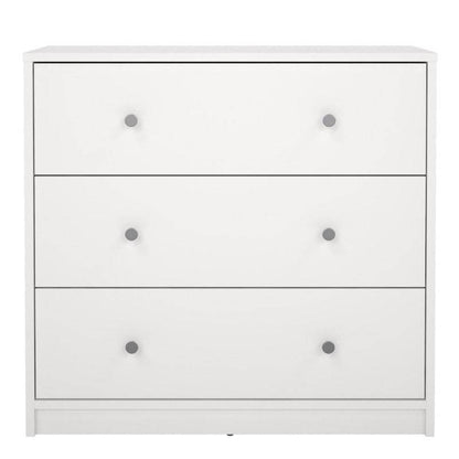 May White Chest w/ 3 Drawers - White Tree Furniture