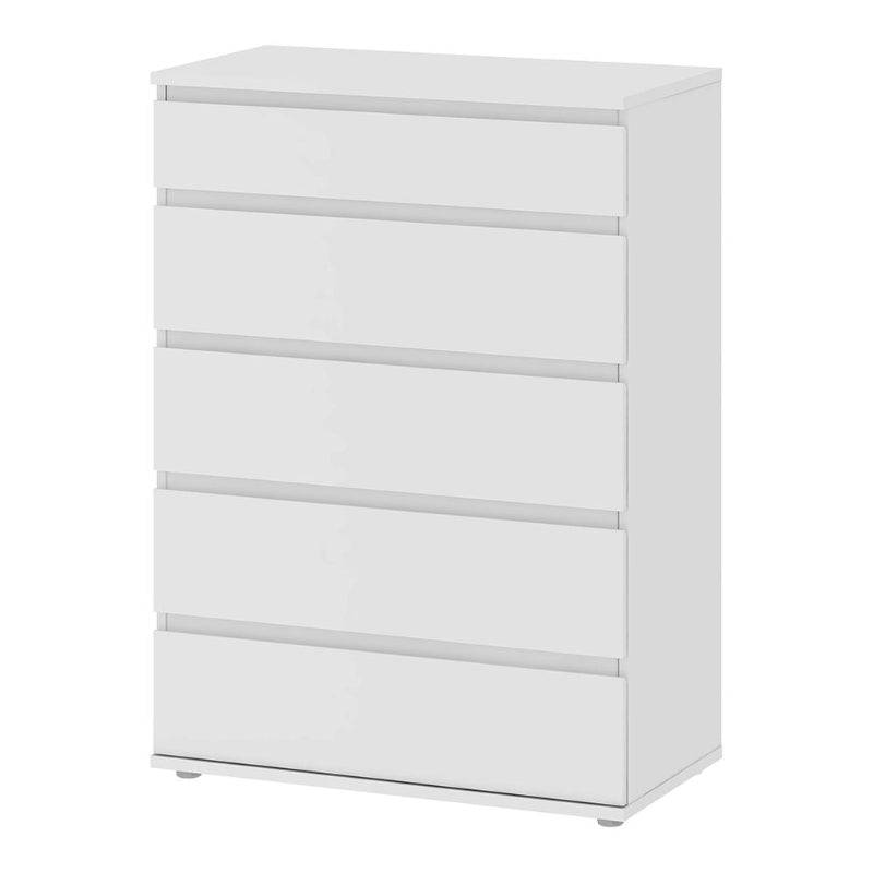 Nova White Chest of 5 Drawers - White Tree Furniture