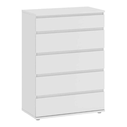 Nova White Chest of 5 Drawers - White Tree Furniture