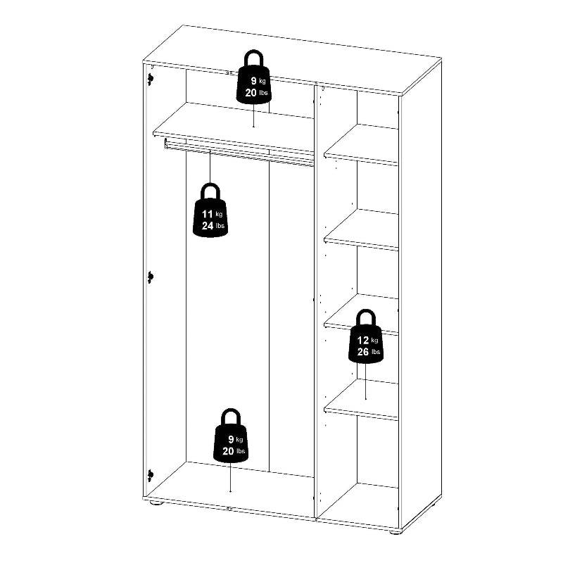 Pepe White Woodgrain Wardrobe w/ 3 Doors - White Tree Furniture