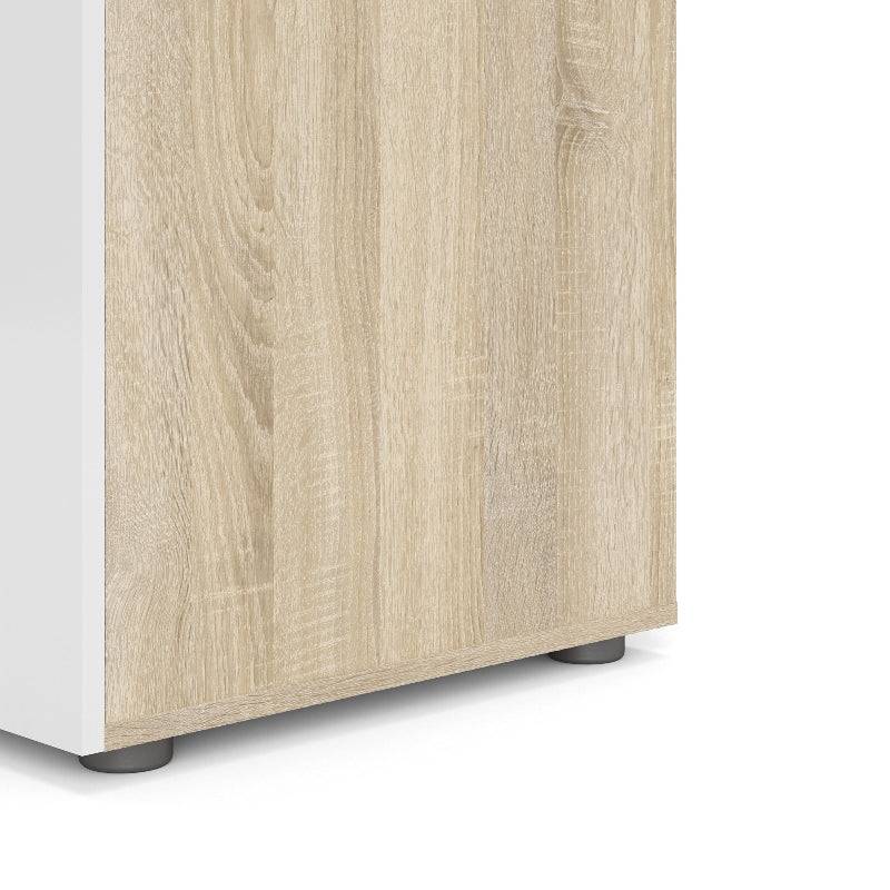 Pepe Wardrobe w/ 2 Doors in Oak & High Gloss White - White Tree Furniture