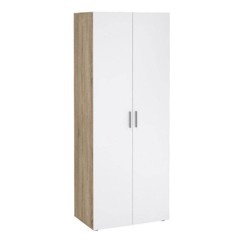PEPE WHITE & OAK BEDROOM SET - Bedside + Chest + Wardrobe - White Tree Furniture