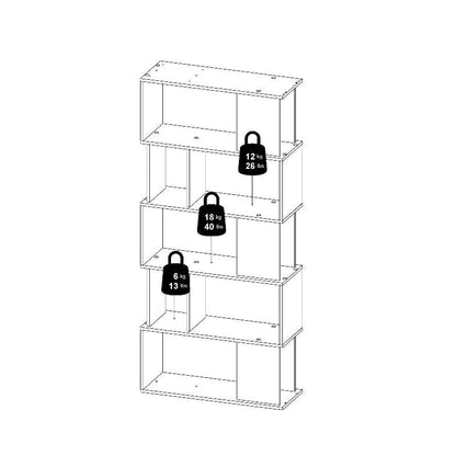 Maze Open Bookcase in Jackson Hickory Oak & White - White Tree Furniture