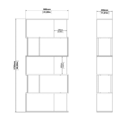 Maze Open Bookcase in Jackson Hickory Oak & White - White Tree Furniture