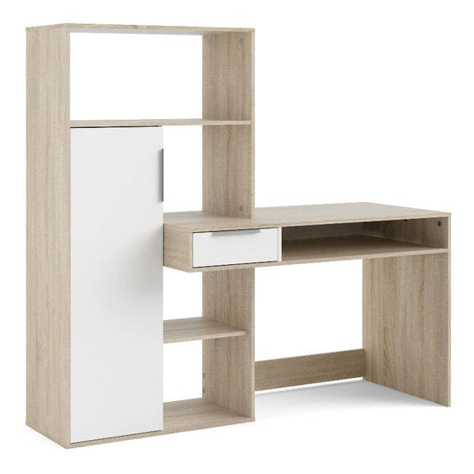 Function Plus Multi Functional Desk in White & Oak - White Tree Furniture