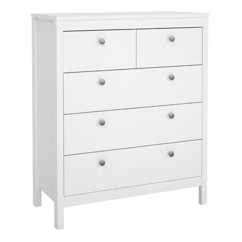 Madrid White Chest 3+2 Drawers - White Tree Furniture