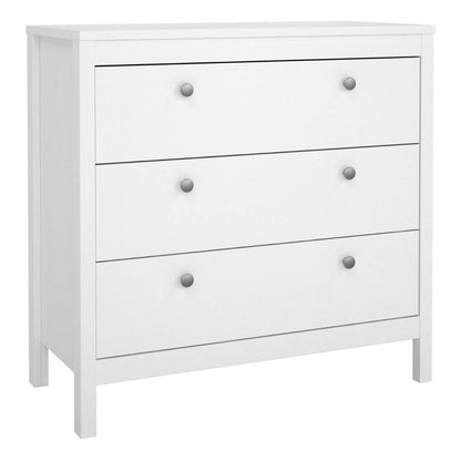 Madrid White Dresser w/ 3 Drawers