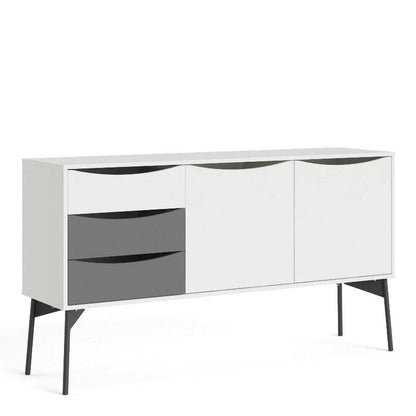 Fur Sideboard w/ 2 Doors & 3 Drawers in Grey & White - White Tree Furniture