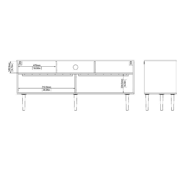 Rome TV Unit 2 Sliding Doors - White Tree Furniture