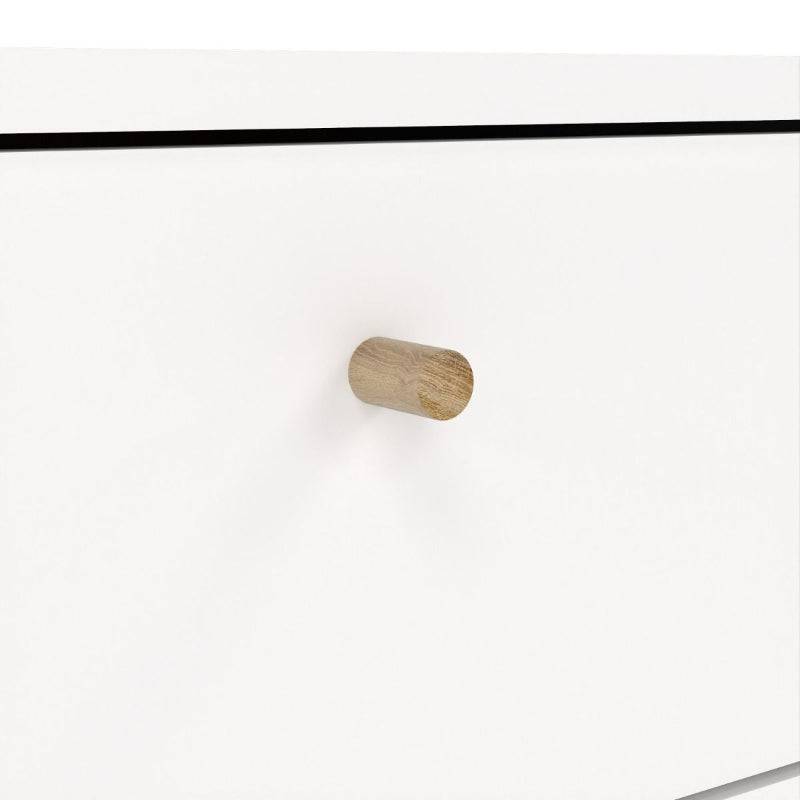 Cumbria White Bedside Table w/ Oak Legs - White Tree Furniture