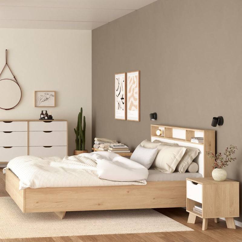 Ikast BedsideTable w/ 1 Drawer in Jackson Hickory & White - White Tree Furniture