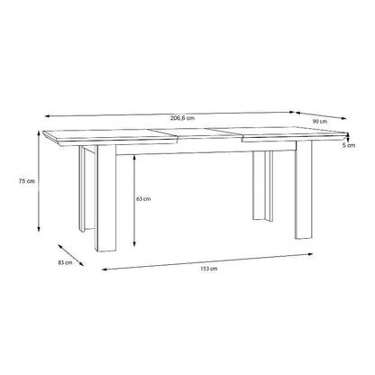 Illopa Extending Dining Table 160-207cm - White Tree Furniture